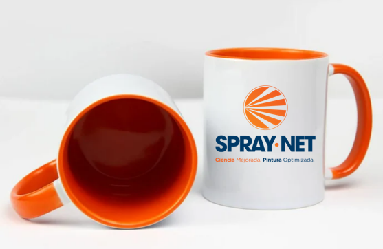 Coffee Mug 11oz Iner Orange Ceramic